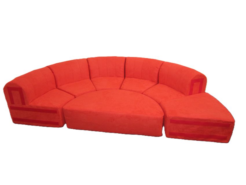 Kuschelhalbrondell 7-teilig, 240 cm, B1 Stoff o. KL, viele Farben